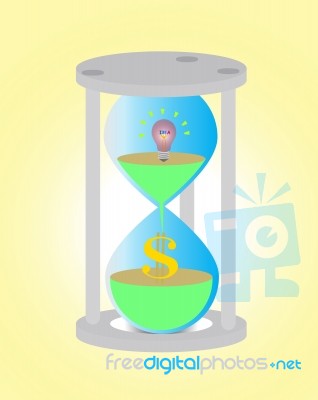 Make Money In The Hourglass Stock Image