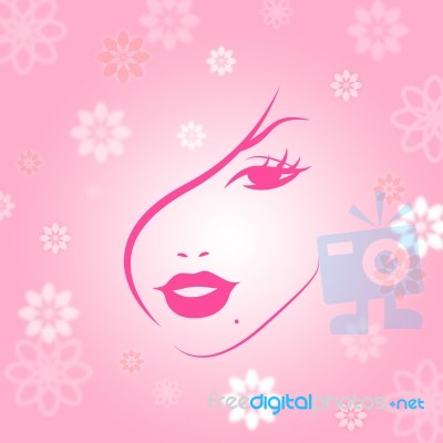 Make Up Indicates Facial Care And Attractive Stock Image