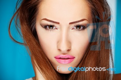 Make Up On Woman Stock Photo