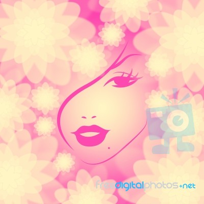 Make Up Represents Facial Care And Attractiveness Stock Image