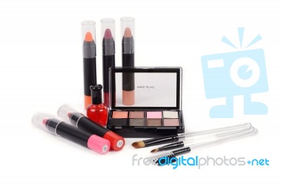 Makeup Accessory On White Background Stock Photo
