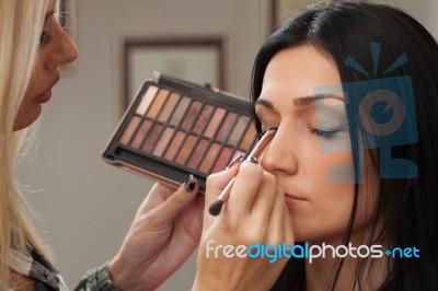 Makeup Application Stock Photo