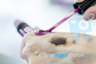 Makeup Procedure Stock Photo