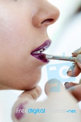 Makeup Procedure Stock Photo