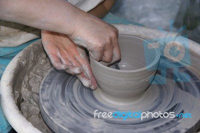 Making Pottery Stock Photo