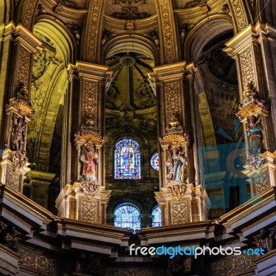 Malaga, Andalucia/spain - July 5 : Interior View Of The Cathedra… Stock Photo