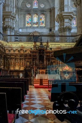 Malaga, Andalucia/spain - July 5 : Interior View Of The Cathedra… Stock Photo