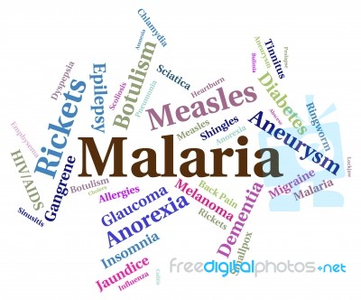 Malaria Disease Means Ill Health And Affliction Stock Image