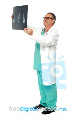 Male Doctor Holding X Ray Stock Photo