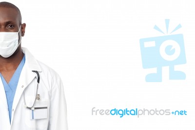 Male Doctor With Face Mask Stock Photo
