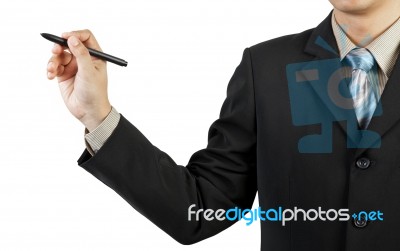Male Hand Drawing Stock Photo