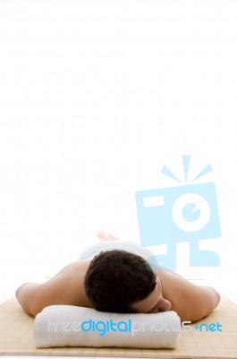 Male Lying Down For Spa Stock Photo