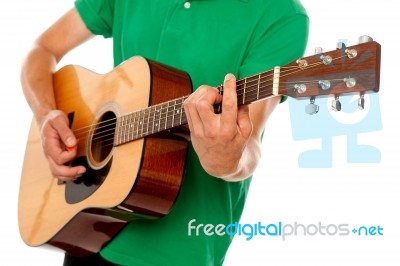 Male Playing Guitar Stock Photo