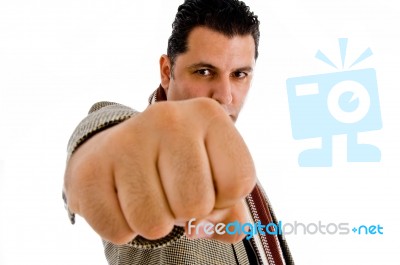 Male Showing Clenched Fist Stock Photo