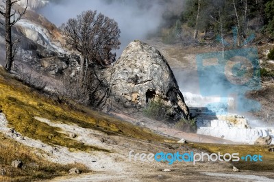 Mammoth Hot Springs Stock Photo