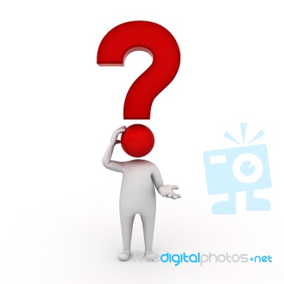 Man And Question Mark Stock Image