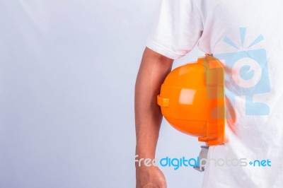 Man And Safety Equipment Stock Photo