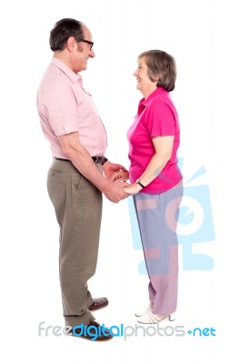 Man And Woman Looking Each Others Stock Photo