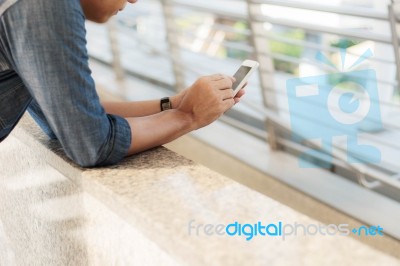 Man Are Using Cell Phones Stock Photo Man Are Using Cell Phones Stock Photo