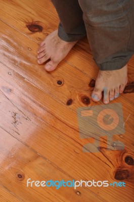 Man Bare Feet Stock Photo