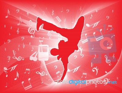 Man Dancing With Musical Background Stock Image