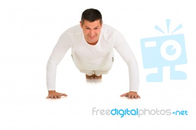 Man Doing Press Ups Stock Photo