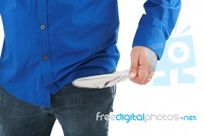 Man Emptying His Pocket Stock Photo