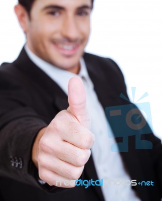 Man Giving Thumbsup Stock Photo