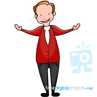 Man Giving Welcome Gesture Stock Image