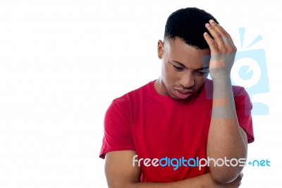 Man Having Severe Headache Stock Photo