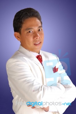 Man In A White Tuxedo Stock Photo Man In A White Tuxedo Stock Photo