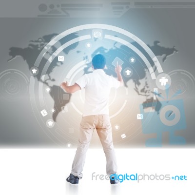 Man In Cyberspace Part 2 Stock Photo