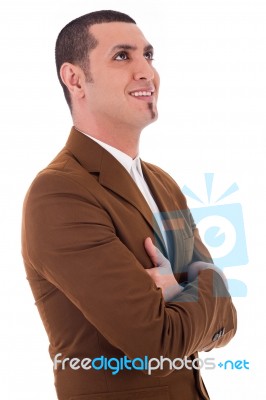 Man Looking Up Stock Photo