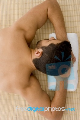 Man Resting In Spa Resort Stock Photo