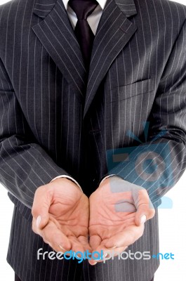 Man Showing Begging Gesture Stock Photo