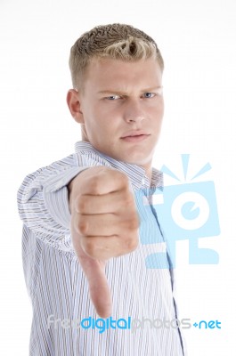 Man Showing Disapproval Sign Stock Photo