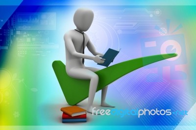 Man Sitting On The Right Mark Stock Image