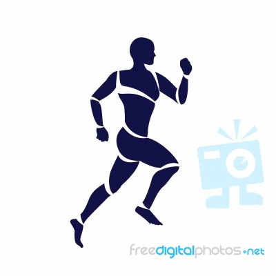 Man Sprint Running Flat Icon Stock Image