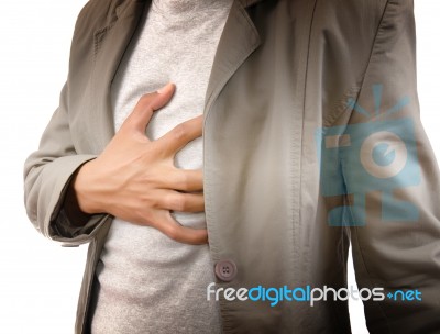 Man Suffering From Heart Attack Stock Photo
