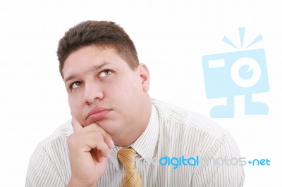 Man Thinking About A Problem Stock Photo