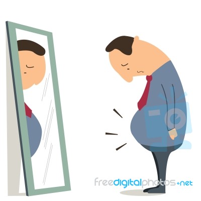 Man With Big Belly Stock Image
