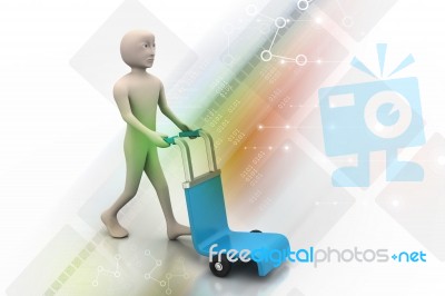 Man With Trolley For Delivery Stock Image