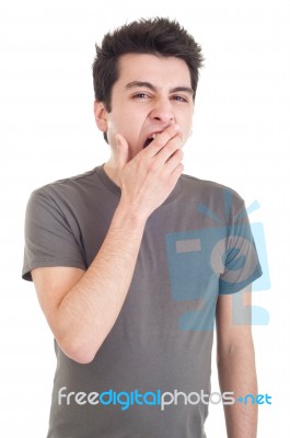 Man Yawning Stock Photo
