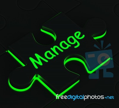 Manage Puzzle Shows Business Manager Stock Image