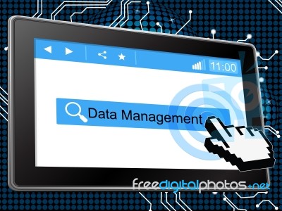 Management Data Shows Manager Bytes And Administration Stock Image