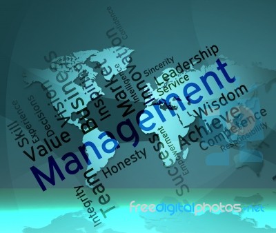 Management Words Shows Directors Bosses And Head Stock Image