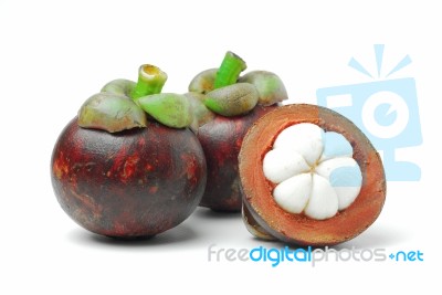 Mangosteen Fruits Stock Photo