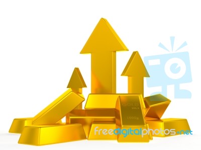 Many Shiny Gold Bars Stock Image