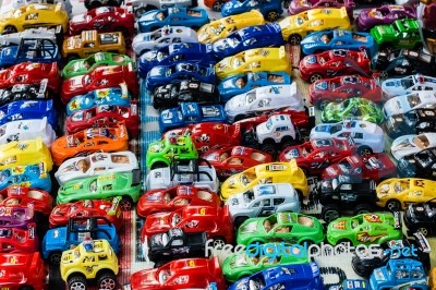 Many Small Toy Cars Stock Photo