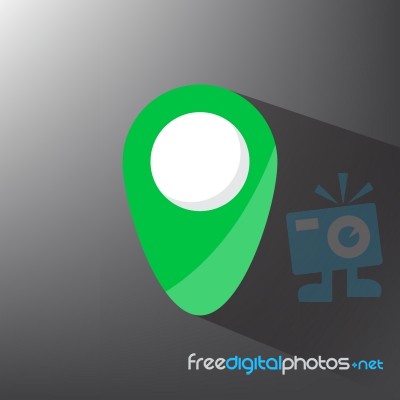 Map Pointer Long Shadow  Icon Illustration Eps 10 Stock Image